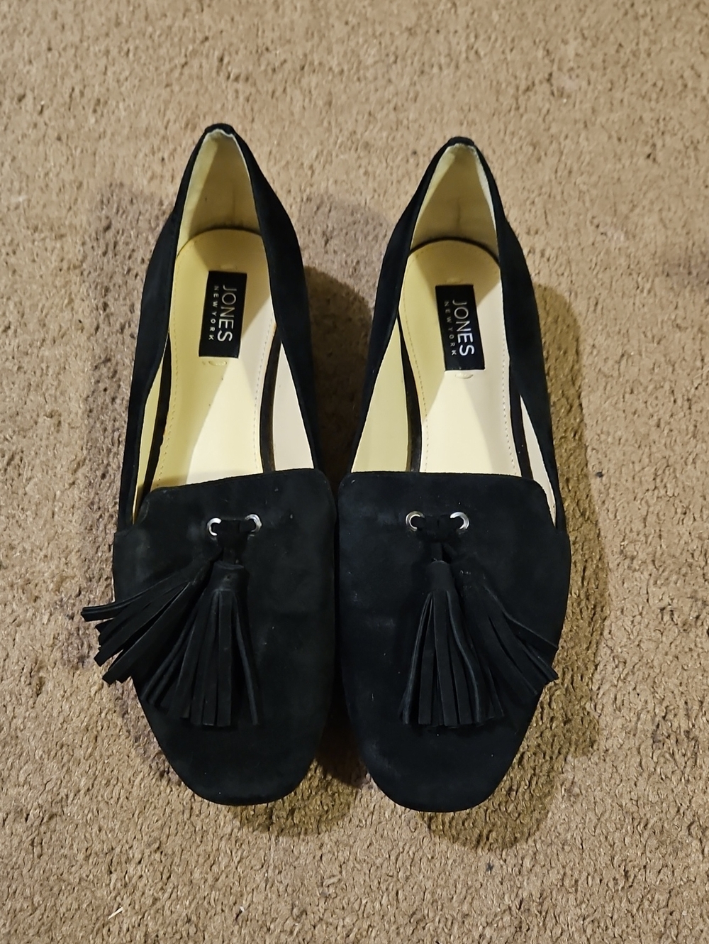 Jones New York Black Suede Tassel Loafers